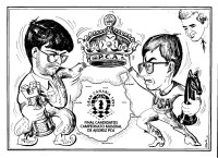 28 db modern sakk karikatúra lap / 28 modern chess caricature cards