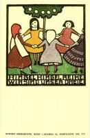 7 db megíratlan MODERN reprint Wiener Werkstätte művészlap / 4 unused modern reprint Wiener Wekstätte art postcard