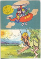 6 db modern Takarékosság motívumlap, Tarékossági Világnap / 6 modern savings motive cards, bank propaganda