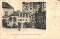 Sárospatak, II. Rákóczi Ferenc várának udvara. Nyulászi Béla kiadása (tűnyomok / pin marks)