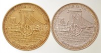 ~1990. 'Gr. Széchenyi István (1791-1860) A Legnagyobb Magyar / A Közlekedési, Hírközlési és Vízügyi Miniszertől' Ag és aranyozott Ag emlékérem pár (2x) peremen jelzett, sorszámozott. Kiadatlan típus, az éremképet később