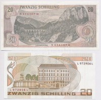 Ausztria 1967. 20Sch + 1985. 20Sch T:II,II- szép papírAustria 1967. 20 Schilling + 1985. 20 Schilling C:XF,VF nice paper