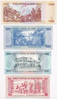 Bissau-Guinea 1990. 50P + 100P + 500P + 1000P T:I Guinea Bissau 1990. 50 Pesos + 100 Pesos + 500 Pesos + 1000 Pesos C:UNC,AU