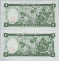 Eritrea 1997. 1N (2x) sorszámkövetők T:IEritrea 1997. 1 Nakfa (2x) sequential serials C:UNC