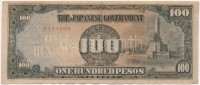 Fülöp-szigetek / Japán megszállás 1944. 100P T:III tűly.Philippines / Japanese occupation 1944. 100 Pesos C:needle hole Krause 112