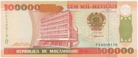 Mozambik 1993. 100.000M T:IMozambique 1993. 100.000 Meticais C:UNC