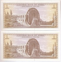 Szíria 1982. 1P (2x) sorszámkövetők T:ISyria 1982. 1 Pound (2x) sequential serials C:UNC