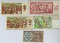 Vegyes: Német Harmadik Birodalom / Cseh-Morva Protektorátus 1940. 1K + Csehszlovákia 1964. 50K + 1986. 10K (2x) + Szlovákia 2004. 20K T:III,III-Mixed: German Third Reich / Protectorate of Bohemia and Moravia 1940. 1 Koruna + Czechoslovakia