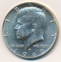 Amerikai Egyesült Államok 1968D 1/2$ Ag 'Kennedy' tanúsítvánnyal T:1,1-USA 1968D 1/2 Dollar Ag 'Kennedy' with certificate C:UNC,AU