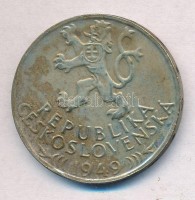 Csehszlovákia 1949. 100K Ag 'Iglói bányászat 700. évfordulója' T:2 patinaCzechoslovakia 1949. 100 Korun Ag '700th Anniversary - Jihlava Mining Privileges' C:XF patinaKrause KM#29