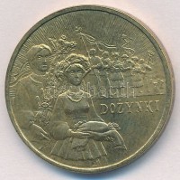 Lengyelország 2004. 2Zl sárgaréz 'Arató pár' T:1 Poland 2004. 2 Zlotych Brass 'Harvesting couple' C:UNC Krause Y#507