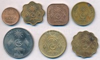 Maldív-szigetek 1960. 1l-50l (6xklf) + 1982. 1R T:1-,2 patinaMaldives 1960. 1 Laari - 50 Laari (6xdiff) + 1982. 1 Rufiyaa C:AU,XF patina