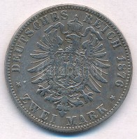 Német Birodalom 1876A 2M Ag 'I. Vilmos' T:3 ph. German Empire 1876A 2 Mark Ag C:F edge errorKrause KM#506