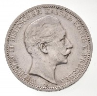 Német Államok / Poroszország 1910A 3M Ag 'II. Vilmos' T:2,2- ph. / German States / Prussia 1910A 3 Mark Ag 'Wilhelm II' C:XF,VF edge errorKrause KM#527