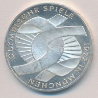 NSZK 1972G 10M Ag 'Olimpia-München / Csomó' T:1-,2 ph.FRG 1972G 10 Mark Ag 'Olymics Munich / Knot' C:AU,XF edge errorKrause KM#131