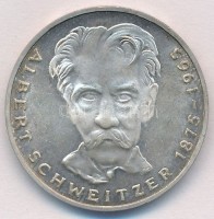 NSZK 1975G 5M Ag 'Albert Schweitzer' T:1 (eredetileg PP), patinaFRG 1975G 5 Mark 'Albert Schweitzer' C:UNC (originally PP), patinaKrause KM#143
