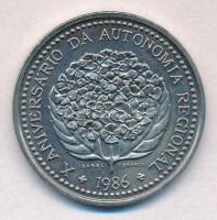 Portugália 1986. 100E Cu-Ni 'A regionális autonómia 10. évfordulója' T:1,1-Portugal 1986. 100 Escudos Cu-Ni '10th Anniversary of Regional Autonomy' C:UNC,AU