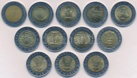 San Marino 1982-1999. 500L Al-Br-acél (12xklf) forgalmi emlékkiadások T:1,1-San Marino 1982-1999. 500 Lire Al-Br-Steel (12xdiff) commemorative issues C:UNC,AU