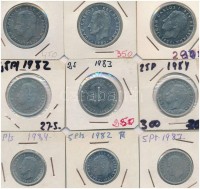 Spanyolország 1982-1984. 5-50P (9xklf) T:1,1-Spain 1982-1984. 5 - 50 Pesetas (9xdiff) C:UNC,AU