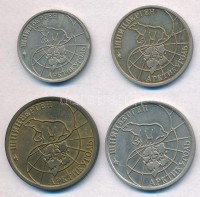 Spitzbergák 1993. 10R + 25R + 50R + 100R T:1-,2Spitsbergen 1993. 10 Roubles + 25 Roubles + 50 Roubles + 100 Roubles C:AU,XF