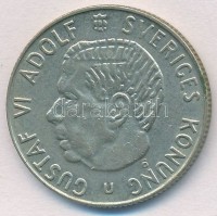 Svédország 1964U 1K Ag 'VI. Gusztáv' T:2 patinaSweden 1964U 1 Krona Ag 'Gustaf VI' C:XF patinaKrause KM#826