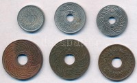 Thaiföld / Sziám ~1900-1930. 6db-os vegyes fémpénz tétel T:2,2-Thailand / Siam ~1900-1930. 6pcs of various metal coins C:XF,VF