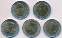 Thaiföld 2002-2005. 10B bimetál (5xklf) T:1-Thailand 2002-2005. 10 Baht bi-metallic (5xdiff) C:AU