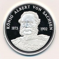 Németország 1992. 'Szász Albert - Német királyok' jelzett Ag emlékérem, tanúsítvánnyal (20g/0.999/40mm) T:PPGermany 1992. 'Albert von Sachsen - Deutsche Könige' hallmarked Ag medallion with certificate (20g/0.999/40mm) C:PP