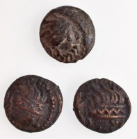 Kelták Kr. e. ~II. század Br érme, Kapos-völgyi típus (3x) (2,2g/2,15g/2,43g) T:2-,3Celtic Tribes ~2nd century BC Br coin, Kapos-völgy type (3x)  (2,2g/2,15g/2,43g) C:VF,F