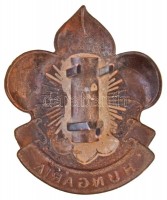 ~1930. 'Hungaria' Br cserkész sapkajelvény, árvalányhaj tartóval (48x38mm) T:1-