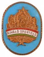 ~1950. 'Kiváló Sportoló' zománcozott fém jelvény (25x32mm) T:1-