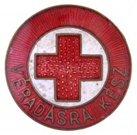 ~1970-1980. 'Véradásra kész' zománcozott Br jelvény (22mm) T:2