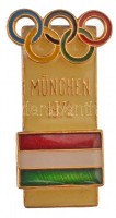 1972. 'München' zománcozott fém olimpiai jelvény (20x37mm) T:2