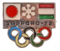 1972. 'Sapporo 72' zománcozott olimpiai jelvény (15,5x18,5mm) T:2