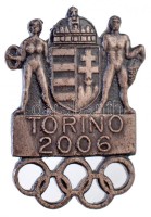 2006. 'Torino 2006' ezüstözött fém olimpiai jelvény (17x24mm) T:2