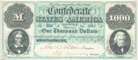 Amerikai Konföderációs Államok / Alabama / Montgomery 1860. 1000$ replika T:I,I-The Confederate States of Amerika / Alabama / Montgomery 1860. 1000 Dollars replica C:UNC,AU