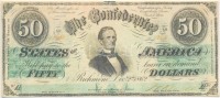 Amerikai Konföderációs Államok / Virginia / Richmond 1862. 50$ replika T:I,I-The Confederate States of Amerika / Virginia / Richmond 1862. 50 Dollars replica C:UNC,AU