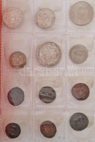 24db-os vegyes érme tétel albumba rendezve, közte Ausztria 1832A 20kr Ag 'I. Ferenc', illetve római kori érmék T:vegyes24pcs of various coins in album, including Austria 1832A 20 Kreuzer Ag 'Franz I', as well as roman coins C:mixed