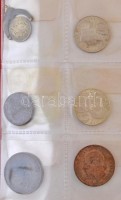 48db-os vegyes érme, érem és jelvény tétel albumba rendezve, közte Ausztria 1841A 20kr Ag 'V. Ferdinánd' T:vegyes48pcs of various coins, medals and badges in album, including Austria 1841A 20 Kreuzer Ag 'Ferdinand V' C:mixed