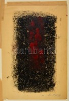 Árvay jelzéssel: Alakok. Monotípia, papír, 35×21 cm