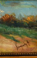Neogrády jelzéssel: Hazafelé. Olaj, vászon, sérült, keretben, 35×45 cm