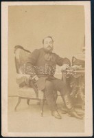 cca 1865 Hertelendy Imre, keményhátú fotó, 9,5×6,5 cm