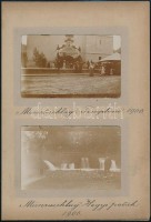 1906 Mürrzuschlag, templom és hegyi patak, 2 db fotó albumlapon, feliratozva, 6×8,5 cm /  Mürrzuschlag, Austria, 2 photos