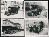 cca 1910-1920 Régi automobilok, 4 db utólagos előhívás, 12×9 cm