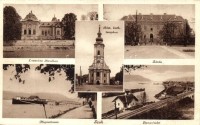 12 db RÉGI és MODERN városképes lap; Dunakanyar / 12 pre-1945 and modern Hungarian town-view postcards