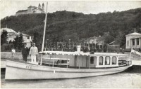 1930 Balatonfüred, 'Rex' motoros hajó, automobil, Szabó Imre fényképész felvétele (EK)