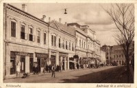 Békéscsaba, Andrássy út, színház, cukrászda, Takáts üzlete, motor