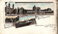1896 (Vorläufer!) Budapest, Dohány utcai zsinagóga, Iparcsarnok. Carl Otto Hayd, Gruss aus floral, Art Nouveau, litho / synagogue, Judaica