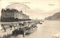 Budapest V. Ferenc József rakpart, uszályok. Divald Károlyy 9. sz. (EK)