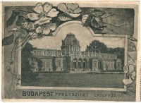 Budapest XIII. Margitsziget gyógyfürdő. Art Nouveau, floral keret. EXA levélboríték